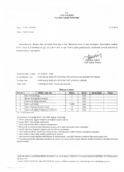 İhtiya&ccedil; Listesi - Van Halk Sağlığı M&uuml;d&uuml;rl&uuml;ğ&uuml;