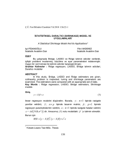 istatistiksel daraltıcı - &Ccedil;ukurova &Uuml;niversitesi Fen Bilimleri Enstit&uuml;s&uuml;