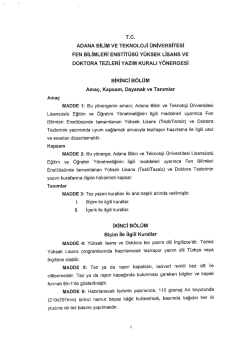25 adana bt&uuml; fen bilimleri enstit&uuml;s&uuml; tez yazım kuralları y&ouml;nergesi