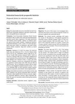 Kolorektal kanserlerde prognostik fakt&ouml;rler