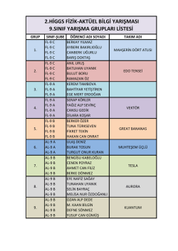 2.higgs fizik-akt&uuml;el bilgi yarışması 9.sınıf yarışma grupları listesi