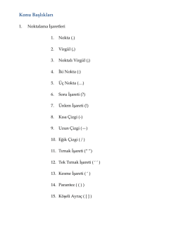 5. Noktalama İşaretleri