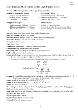 Some Terms and Expressions Used in Logic Circuits Course