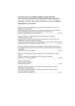 İ&ccedil;indekiler - Gazi Eğitim Dergisi