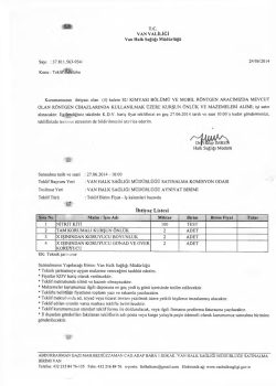 İhtiya&ccedil; Listesi - Van Halk Sağlığı M&uuml;d&uuml;rl&uuml;ğ&uuml;