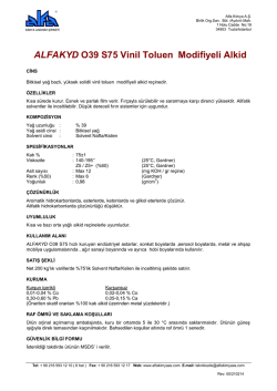 ALFAKYD O39 S75 Vinil Toluen Modifiyeli Alkid