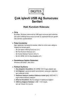 &Ccedil;ok işlevli USB Ağ Sunucusu Serileri Hızlı Kurulum Kılavuzu