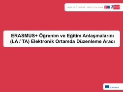 ERASMUS+ &Ouml;ğrenim ve Eğitim Anlaşmalarını (LA / TA) Elektronik