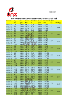 HPB PM SABIT MIKNATISLI SERVO MOTOR FIYAT LİSTESİ