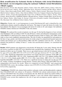 Risk stratification for Ischemic Stroke in Patients with