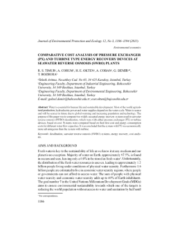 COMPARATIVE COST ANALYSIS OF PRESSURE EXCHANGER