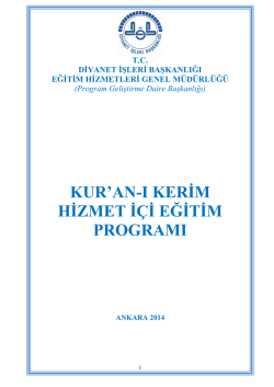 kuran-ı kerim hizmet i&ccedil;i eğitim programı - 2014