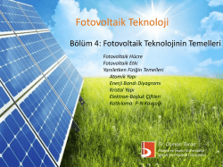 Fotovoltaik h&uuml;cre - Bilecik Şeyh Edebali &Uuml;niversitesi Makine ve