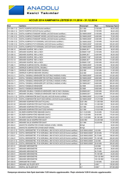 accud 2014 kampanya listesi 01.11.2014 - 31.12