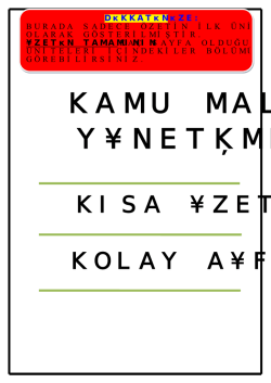 A&Ouml;F KAMU MALİ Y&Ouml;NETİMİ ders notu i&ccedil;in tıklayınız!