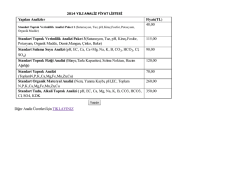 Laboratuvarımızda Yapılan Analizlerin Fiyat Listesi