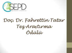 Doç. Dr. Fahrettin Tatar Tez Araştırma Ödülü