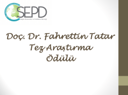 Do&ccedil;. Dr. Fahrettin Tatar Tez Araştırma &Ouml;d&uuml;l&uuml;
