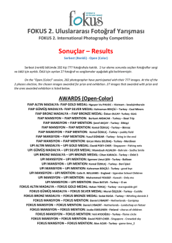 Sonu&ccedil;lar &ndash; Results