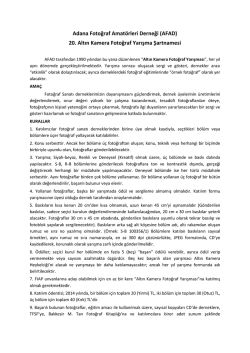 20. Altın Kamera Fotoğraf Yarışma Şartnamesi