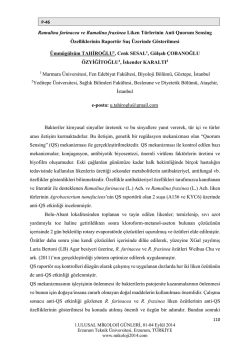 Ramalina farinacea ve Ramalina fraxinea Liken T&uuml;rlerinin Anti