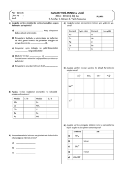 KARATAY TOKİ ANADOLU LİSESİ 2014 – 2015 Eğ. Öğ. Yılı 9