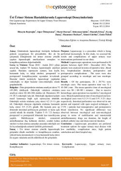 Üst Üriner Sistem Hastalıklarında Laparoskopi Deneyimlerimiz