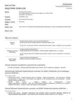 &Ouml;zge&ccedil;miş (CV) - İstanbul Yeni Y&uuml;zyıl &Uuml;niversitesi