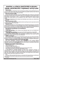 MAKİNA ve KİMYA END&Uuml;STRİSİ KURUMU GENEL M&Uuml;D&Uuml;RL&Uuml;Ğ&Uuml;