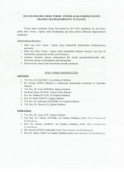 2013-2014 ERASMUS DERS vERME / ALMA