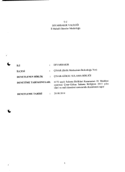 &Ccedil;ınar G&ouml;ksu Sulama Birliği