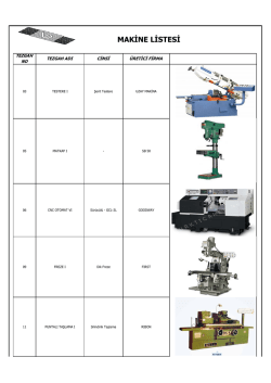 Makine Listemizi indirmek i&ccedil;in tıklayınız.