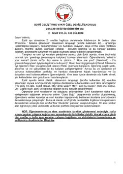1 ODT&Uuml; GELİŞTİRME VAKFI &Ouml;ZEL DENİZLİ İLKOKULU 2014-2015