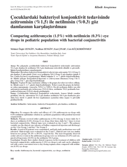 &Ccedil;ocuklardaki bakteriyel konjonktivit tedavisinde