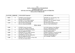 T.C. MUĞLA SITKI KO&Ccedil;MAN &Uuml;NİVERSİTESİ TURİZM FAK&Uuml;LTESİ KONAKLAMA