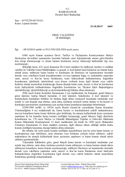 T.C. BAŞBAKANLIK Diyanet İşleri Başkanlığı Sayı : 65752239