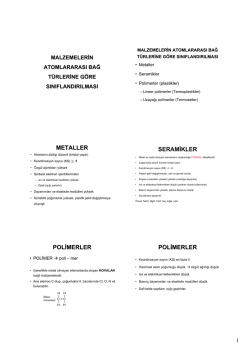 Malzemelerin sınıflandırılması