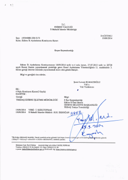 Edirne İli Aydınlatma Komisyonu Kararları İ&ccedil;in Tıklayınız.