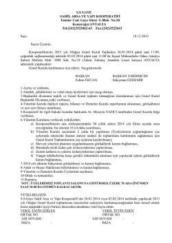 Olağan Genel Kurul Toplantısı