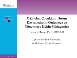 Otizm Spektrum Bozukluğu Olan &Ccedil;ocukların Sorun Davranışlarını