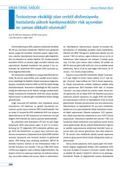Testosteron eksikliği olan erektil disfonsiyonlu