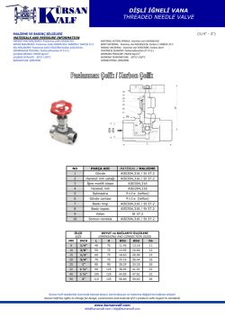 DİŞLİ İĞNELİ VANA THREADED NEEDLE VALVE
