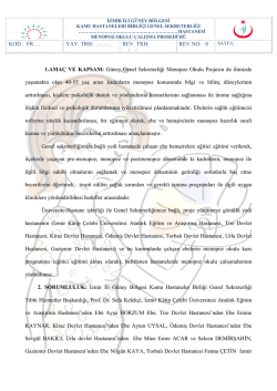 KOD : FR&hellip;. REV. TRH: / / REV.NO: 0 1.AMA&Ccedil; VE KAPSAM: G&uuml;ney