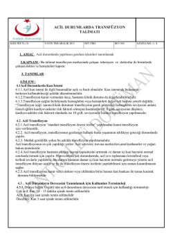 acil durumlarda transf&uuml;zyon talimatı