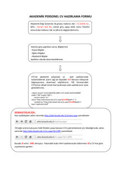 akademik personel cv hazırlama formu