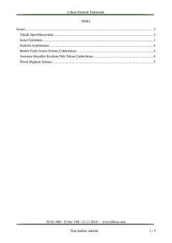 Lifkon Elektrik Elektronik SSM-I D.No: 006 - D.Ver: 100