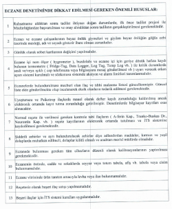 eczane denetiminde dikkat edilmesi gereken &ouml;nemli hususlar