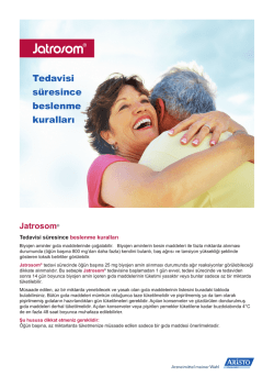 Tedavisi s&uuml;resince beslenme kuralları