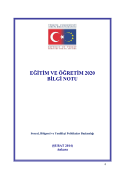 EĞİTİM VE &Ouml;ĞRETİM 2020 BİLGİ NOTU