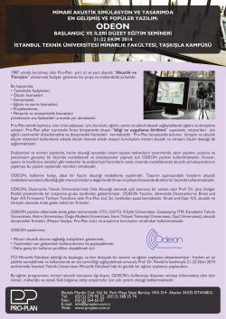 MİMARİ AKUSTİK SİM&Uuml;LASYON VE TASARIMDA EN GELİŞMİŞ VE